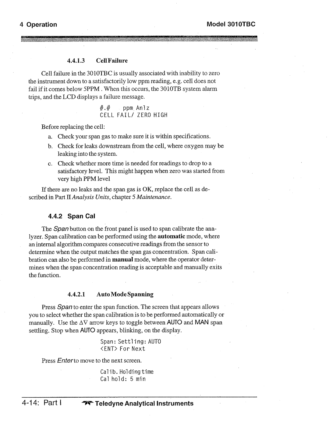 Teledyne 3010TBC manual 