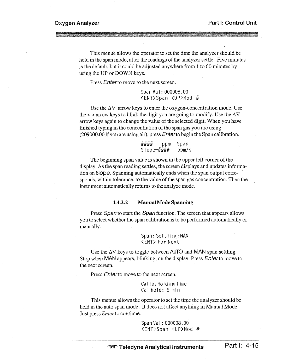 Teledyne 3010TBC manual 