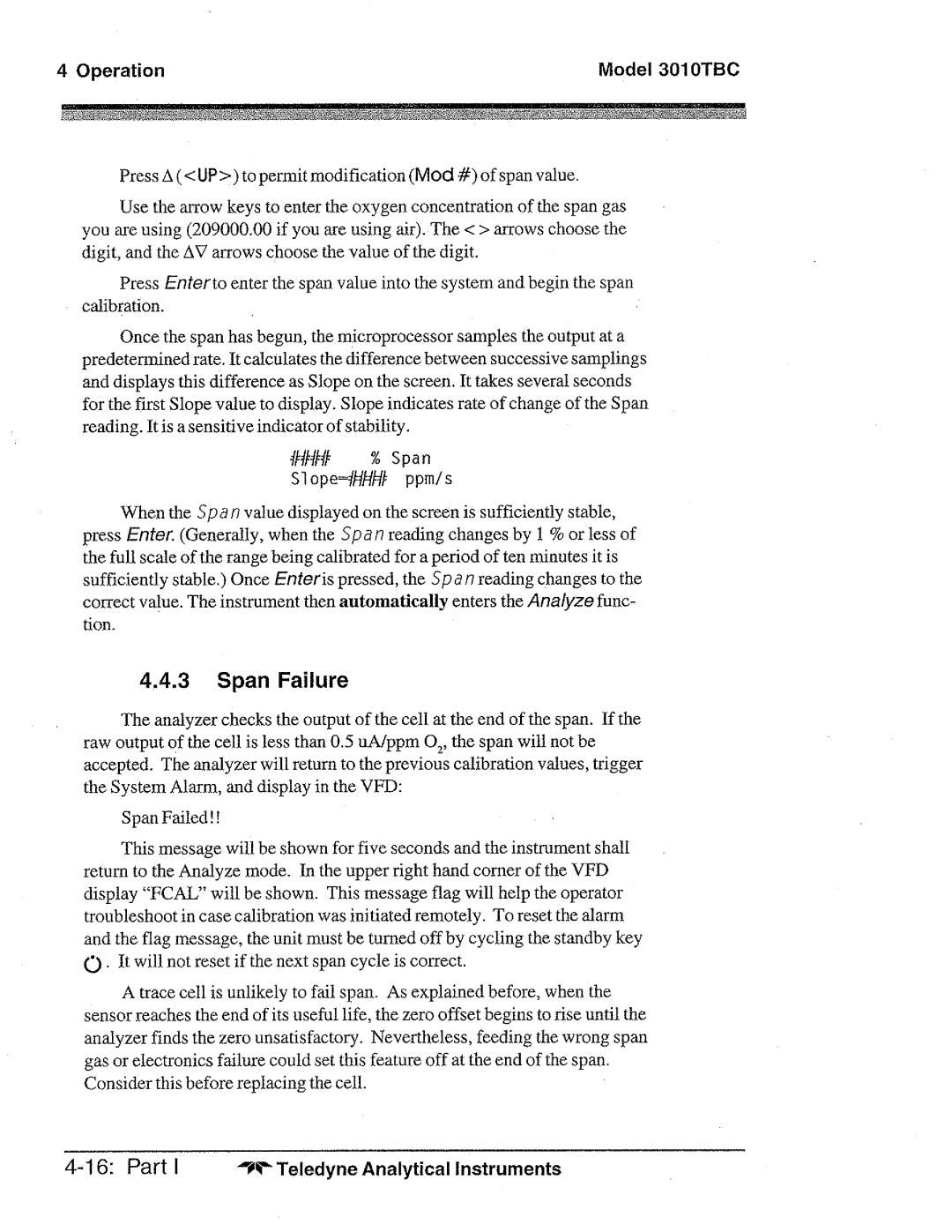 Teledyne 3010TBC manual 