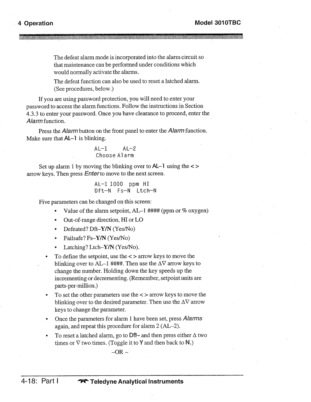 Teledyne 3010TBC manual 