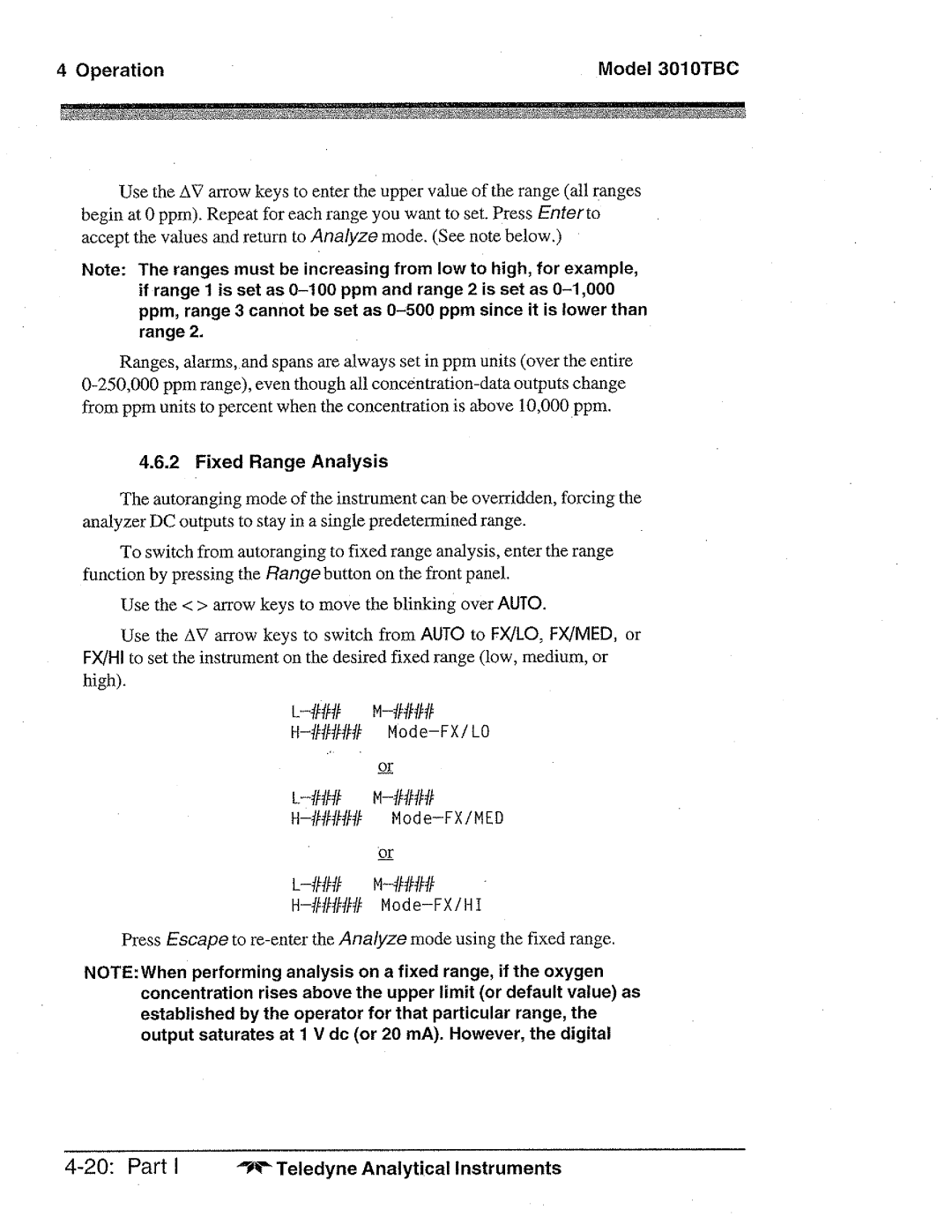 Teledyne 3010TBC manual 