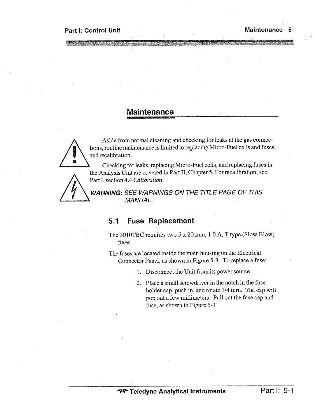 Teledyne 3010TBC manual 