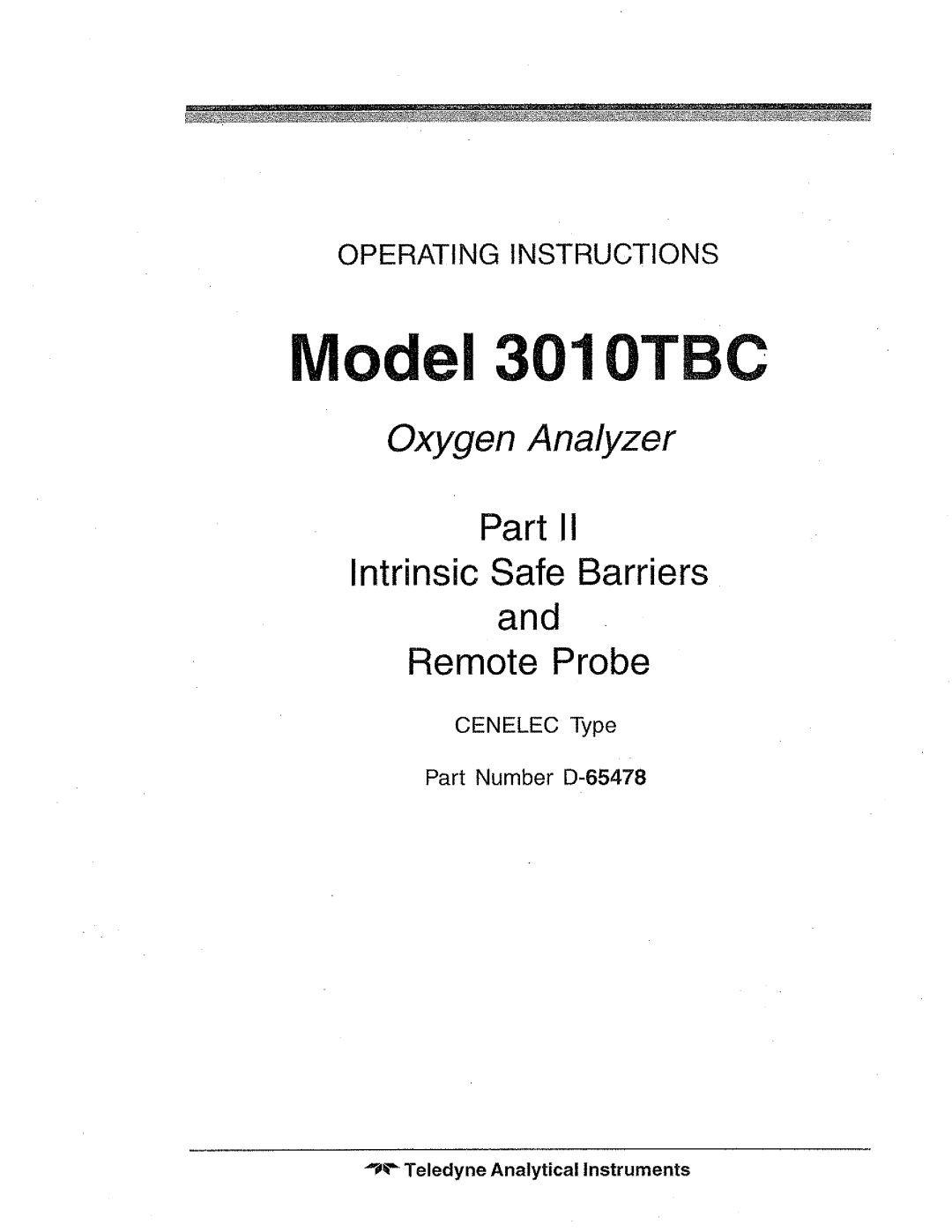 Teledyne 3010TBC manual 