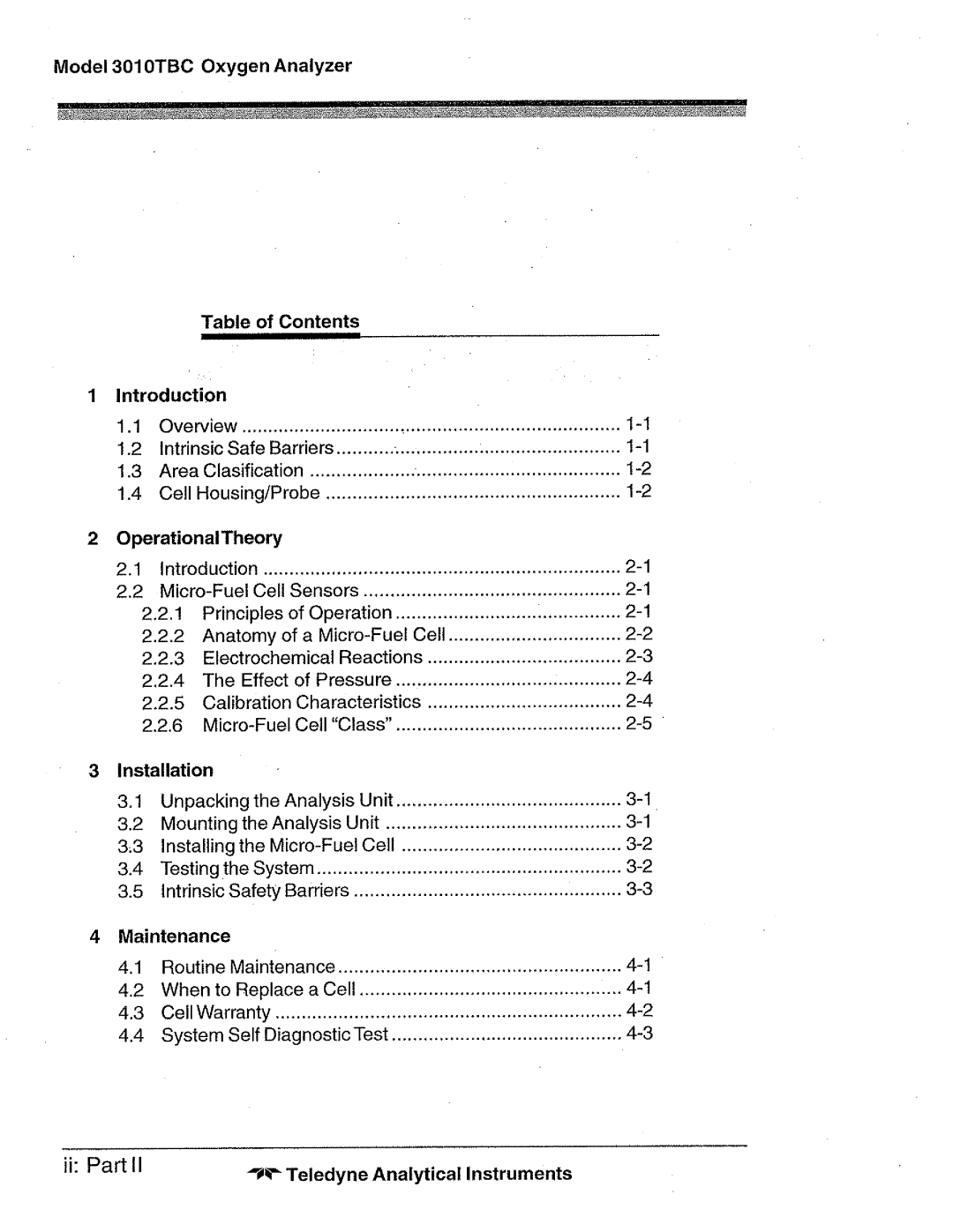 Teledyne 3010TBC manual 