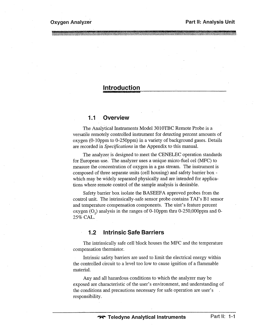 Teledyne 3010TBC manual 