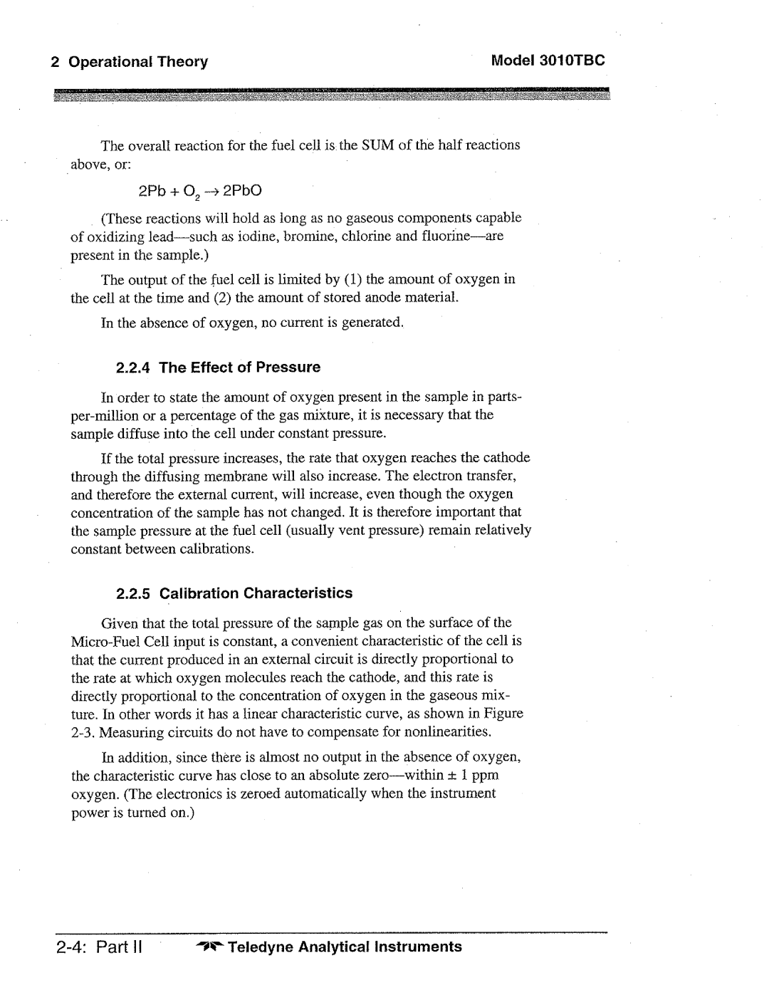 Teledyne 3010TBC manual 