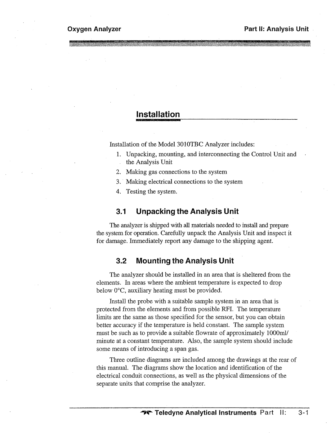 Teledyne 3010TBC manual 