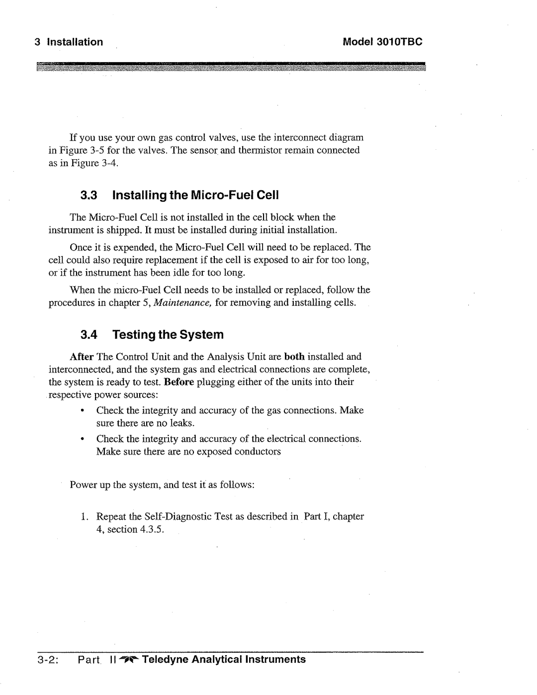 Teledyne 3010TBC manual 