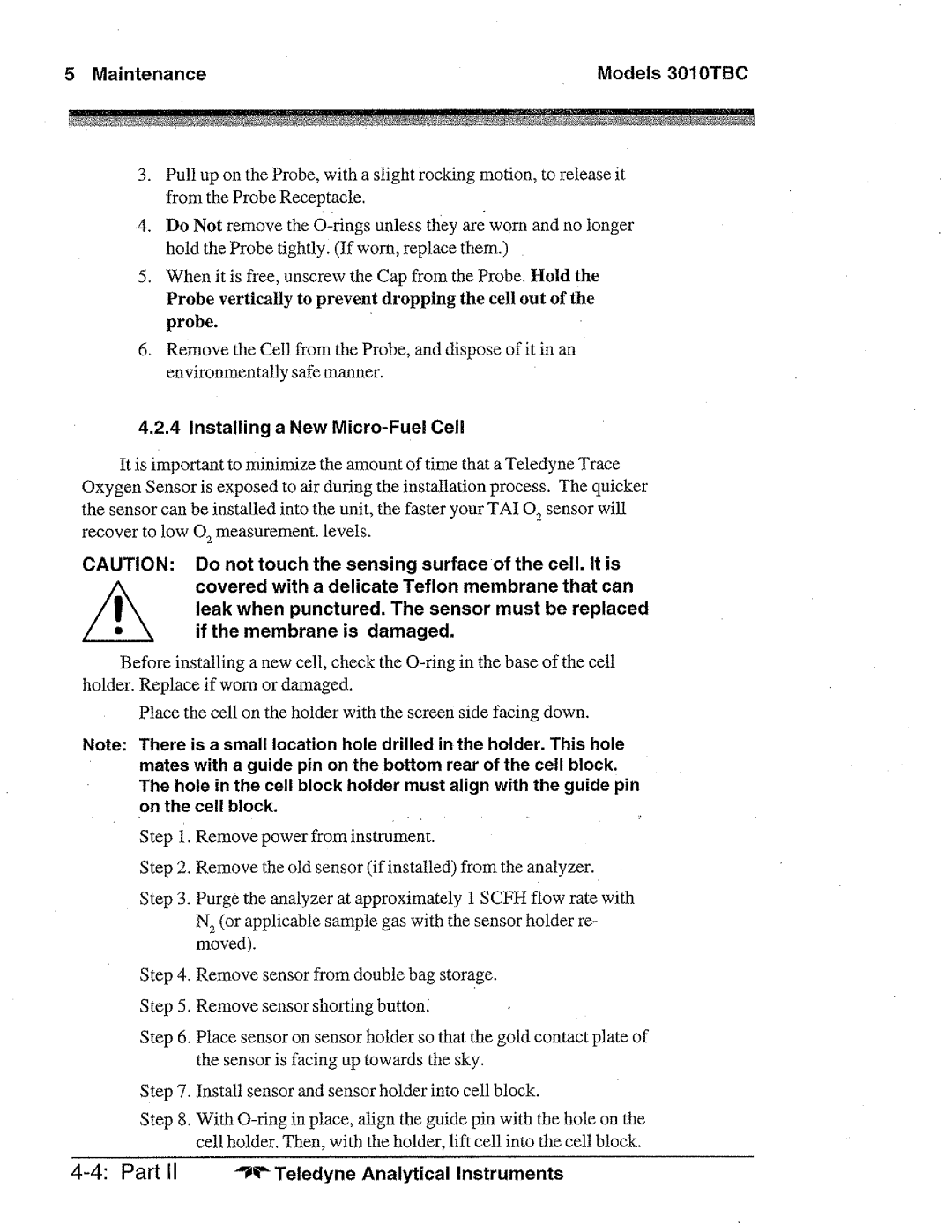 Teledyne 3010TBC manual 