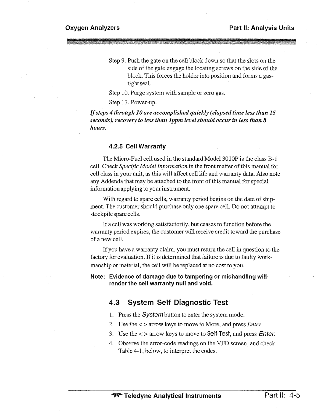 Teledyne 3010TBC manual 