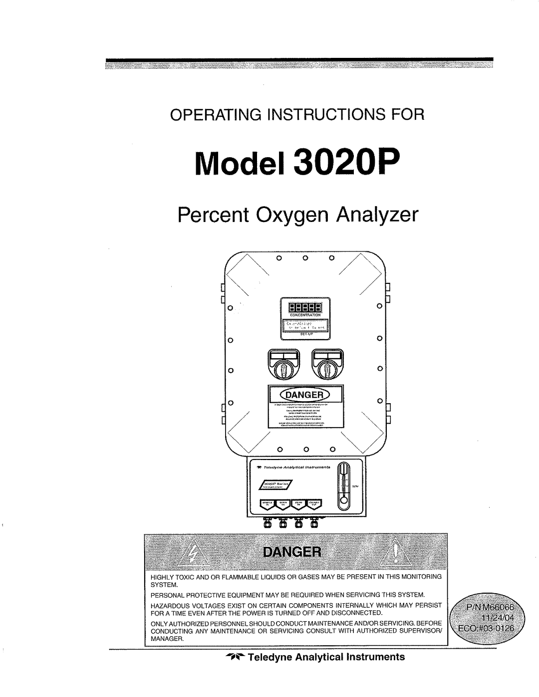 Teledyne 3020P manual 