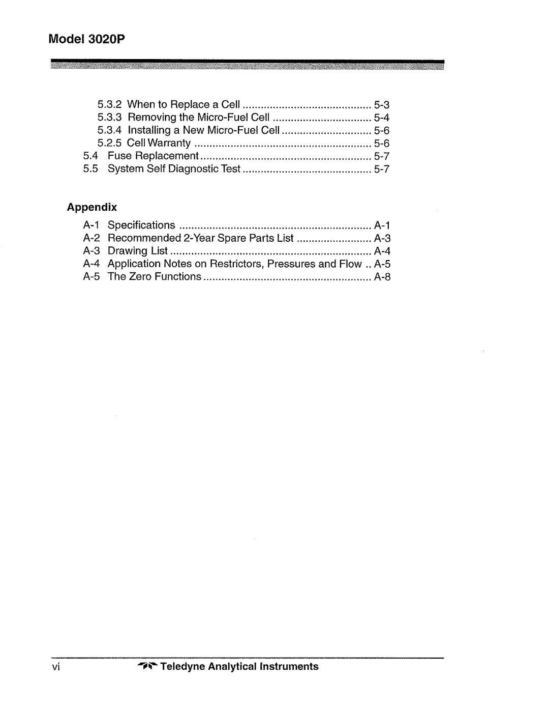 Teledyne 3020P manual 