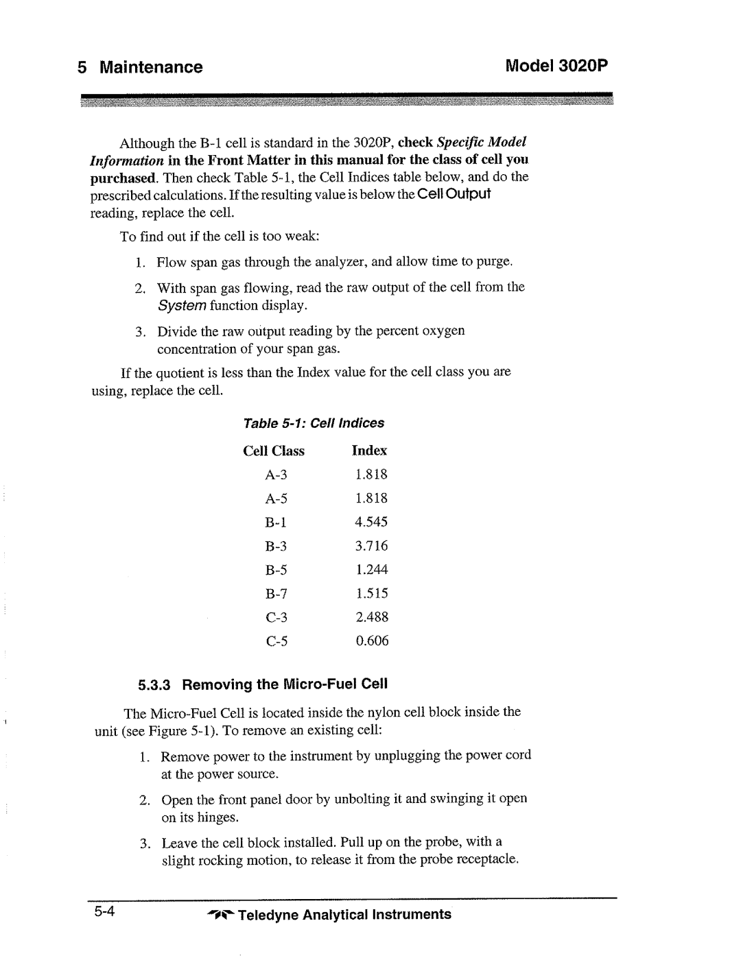 Teledyne 3020P manual 