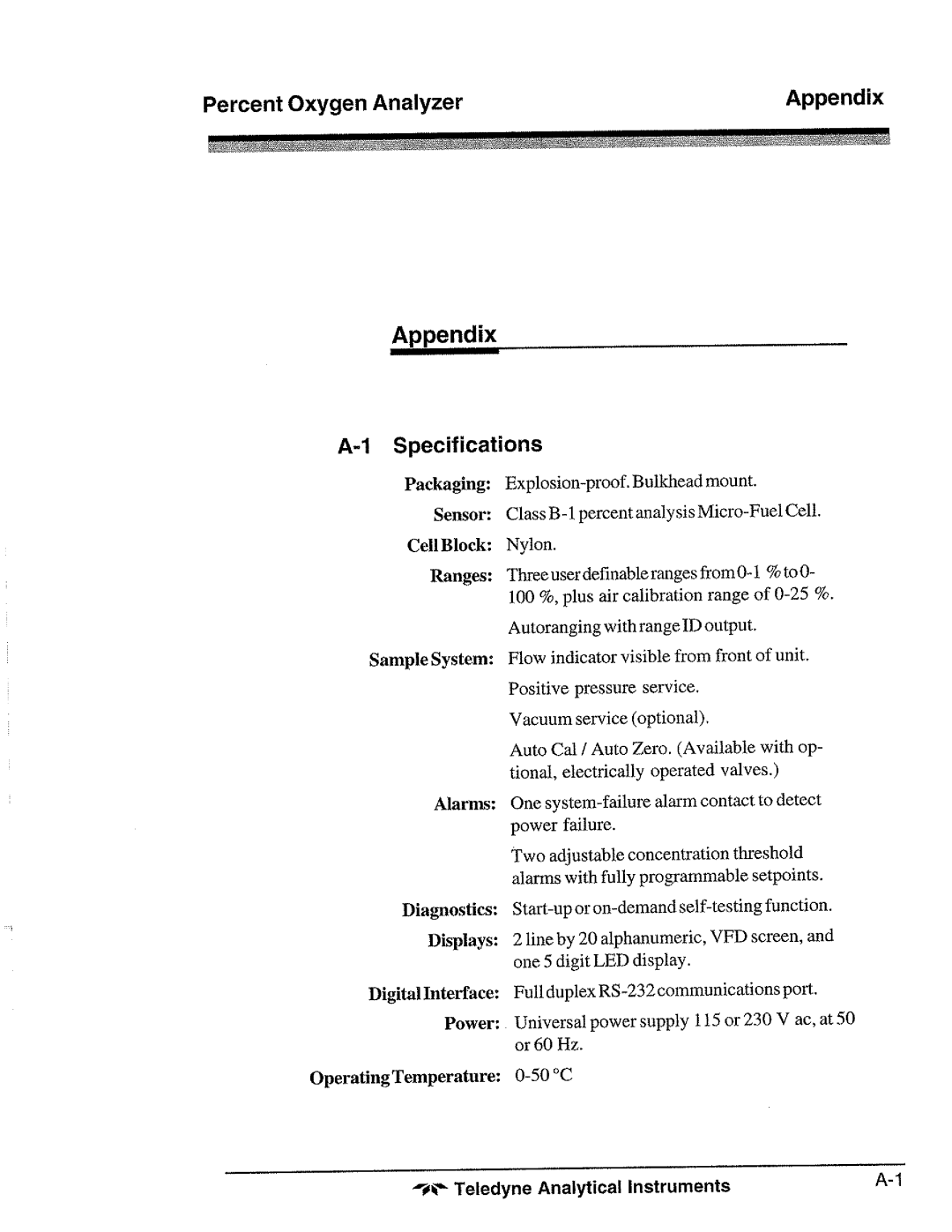 Teledyne 3020P manual 