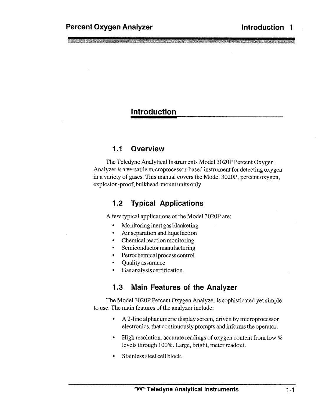 Teledyne 3020P manual 