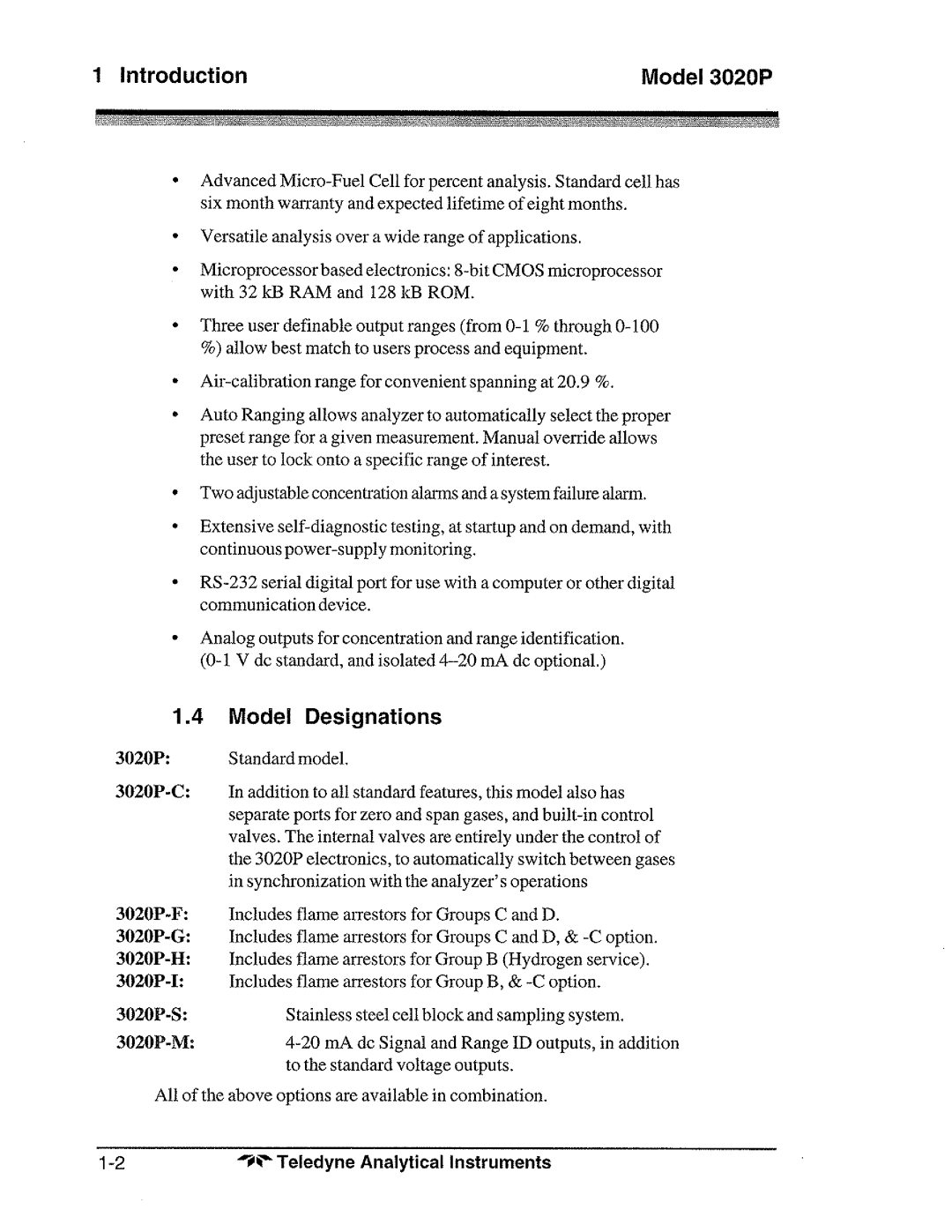 Teledyne 3020P manual 