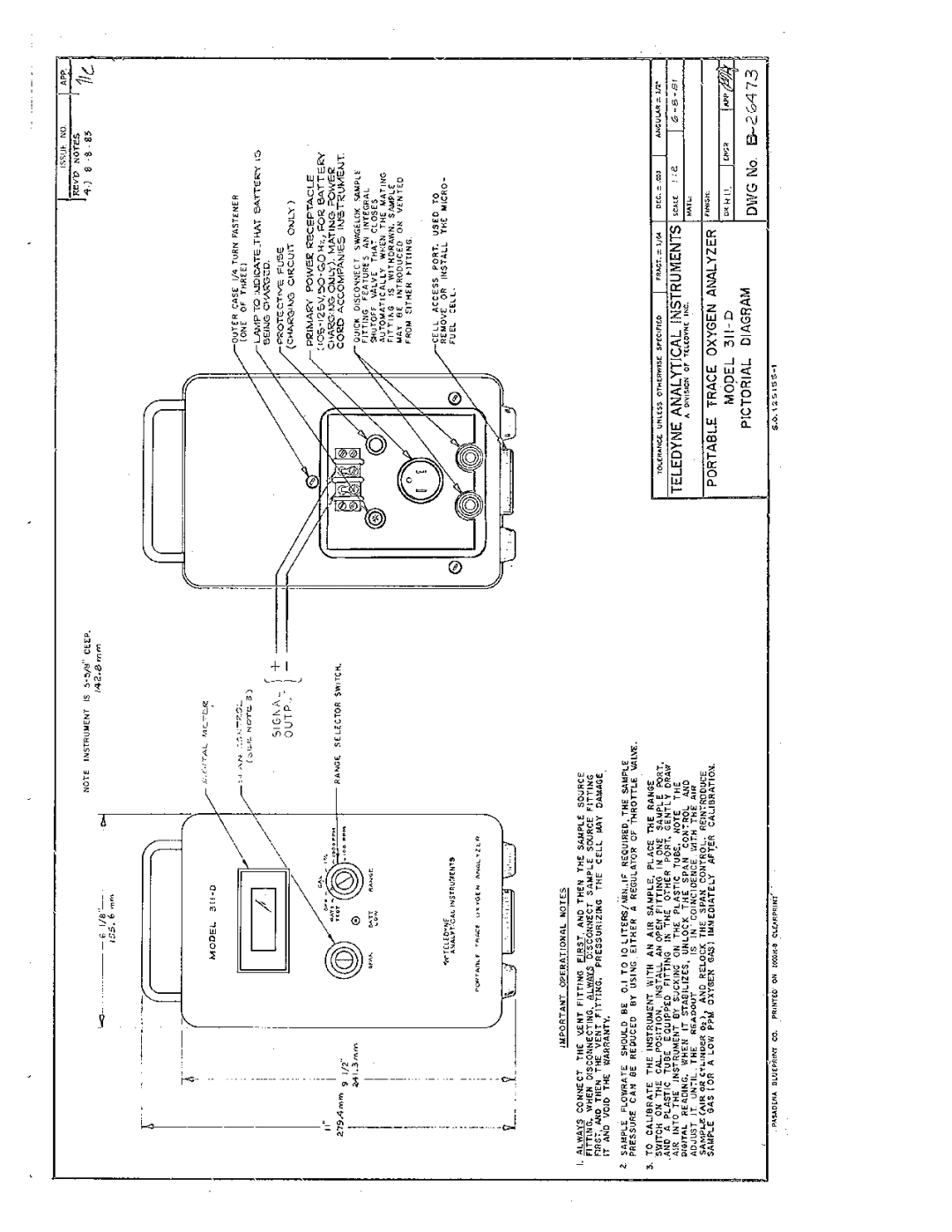 Teledyne 311-D instruction manual 