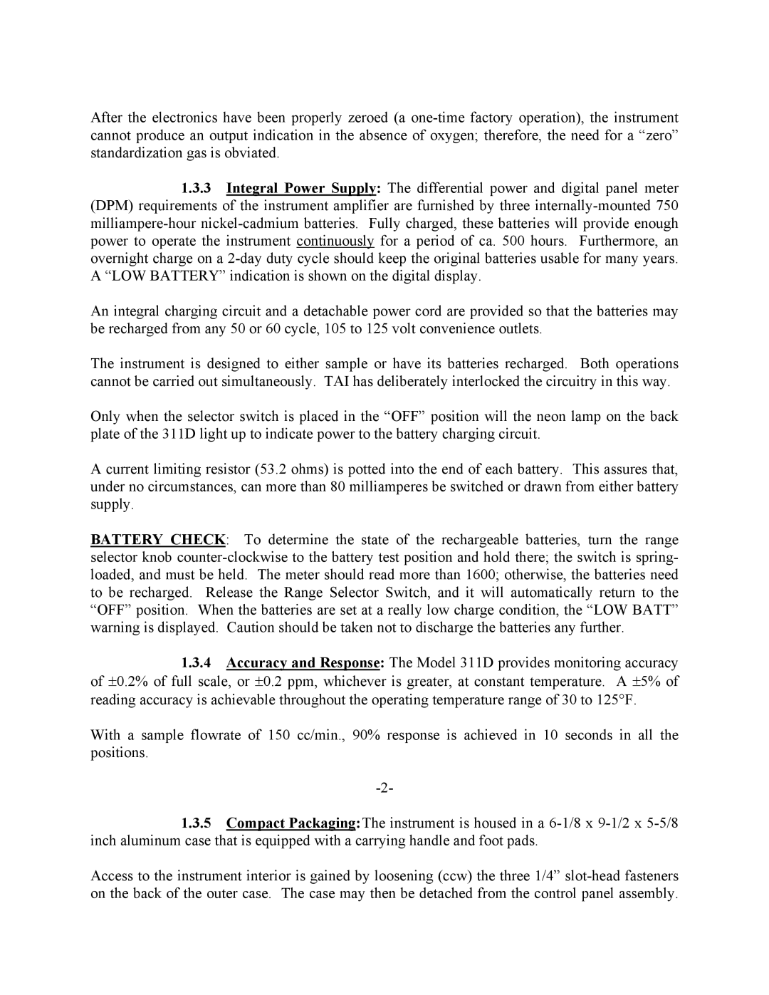 Teledyne 311-D instruction manual 