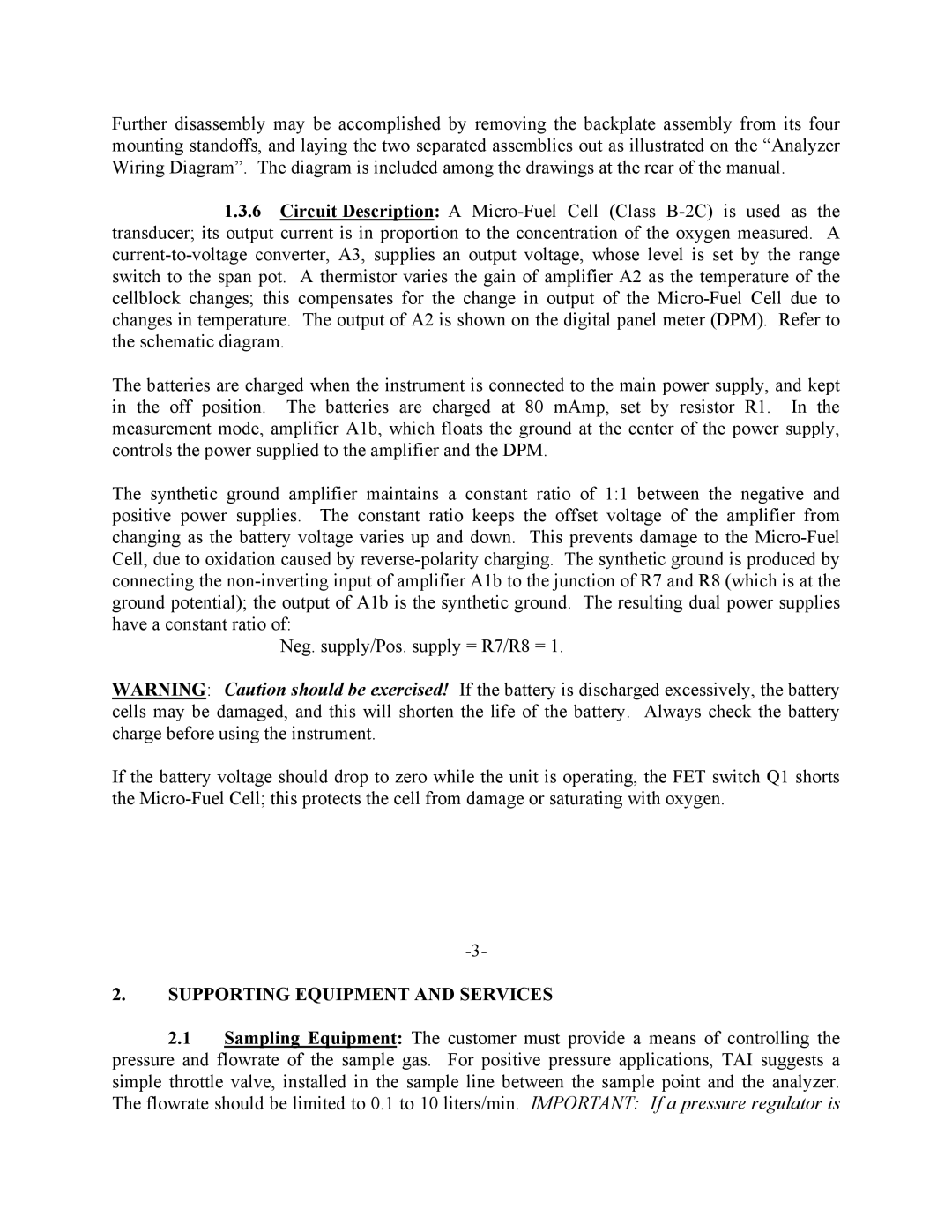 Teledyne 311-D instruction manual Supporting Equipment and Services 