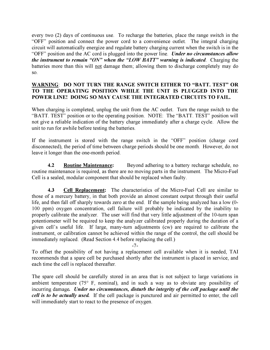 Teledyne 311-D instruction manual 