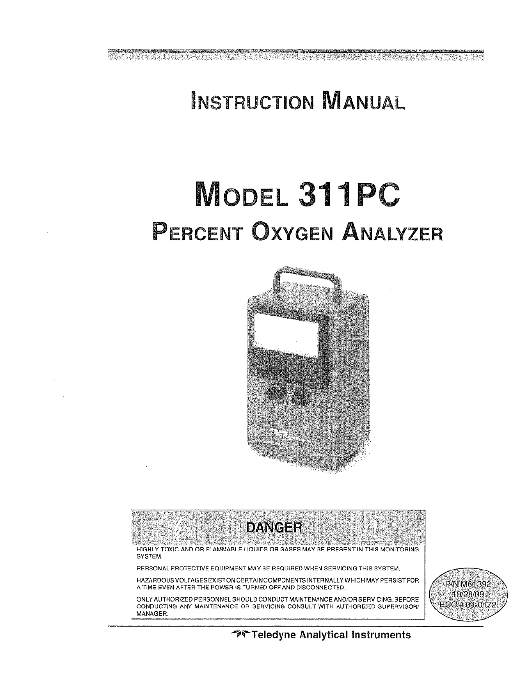 Teledyne 311PC manual 