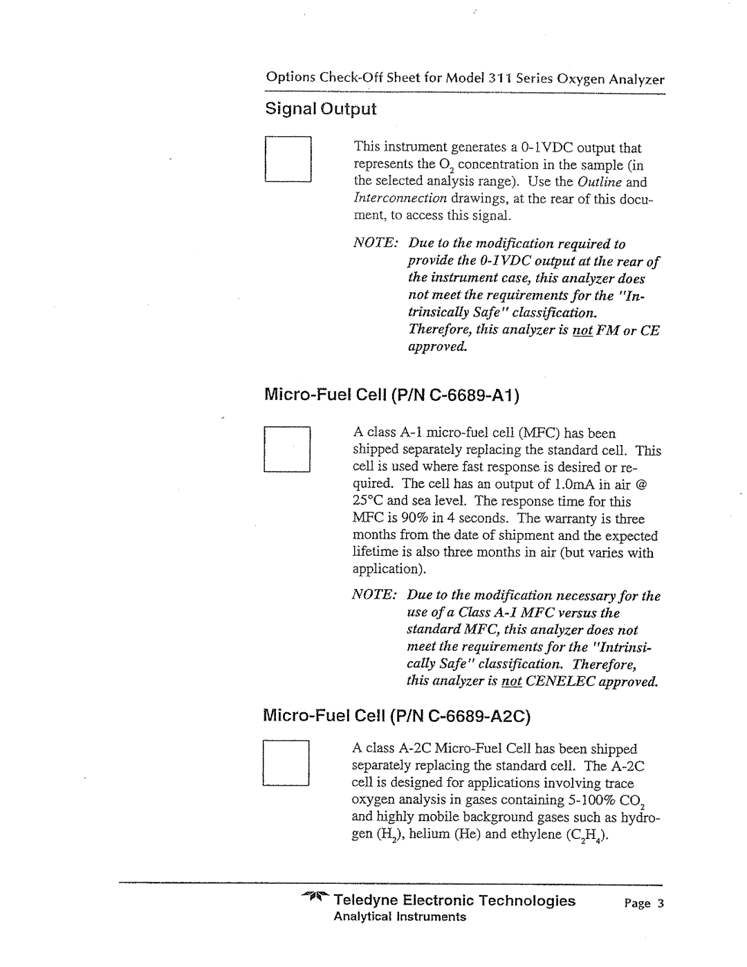 Teledyne 311PC manual 