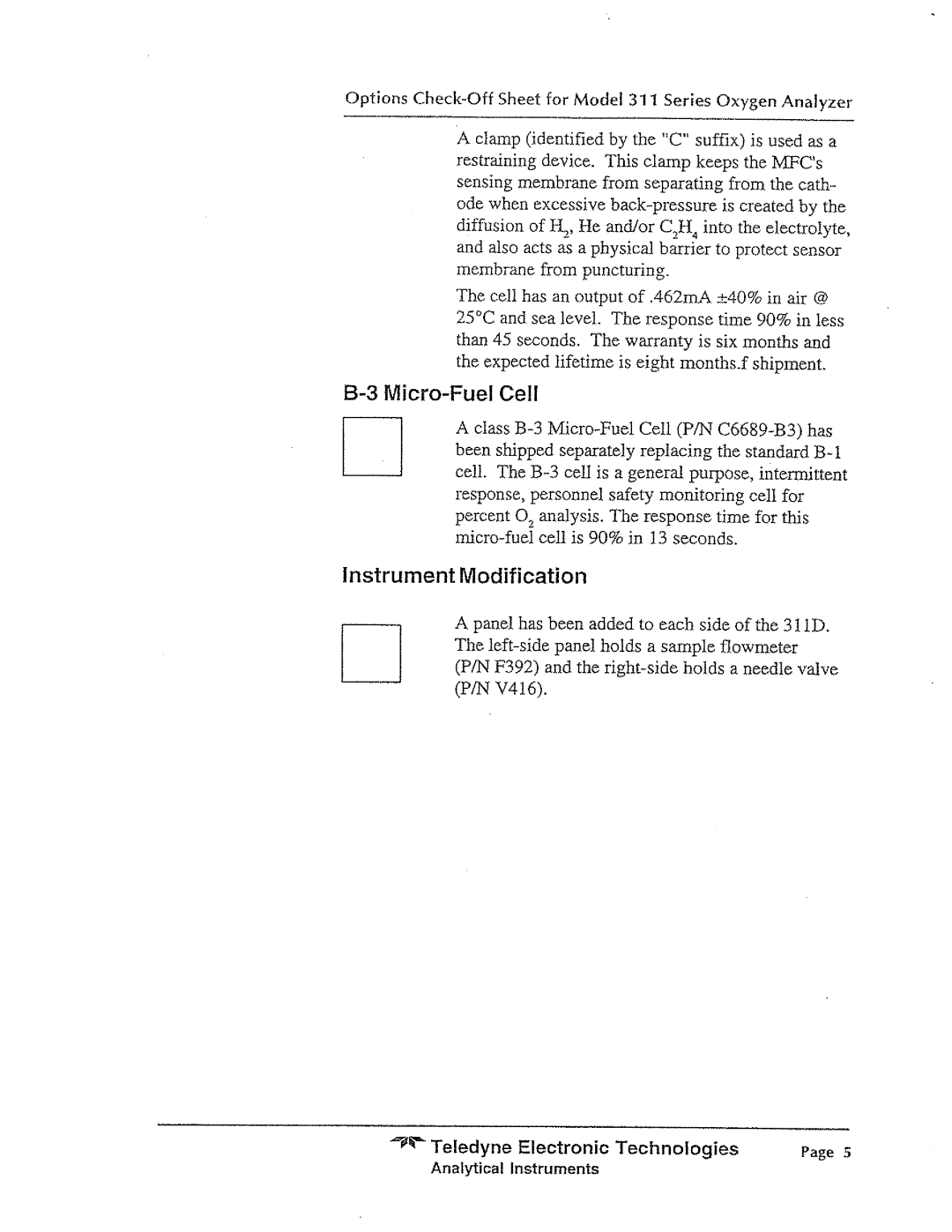 Teledyne 311PC manual 