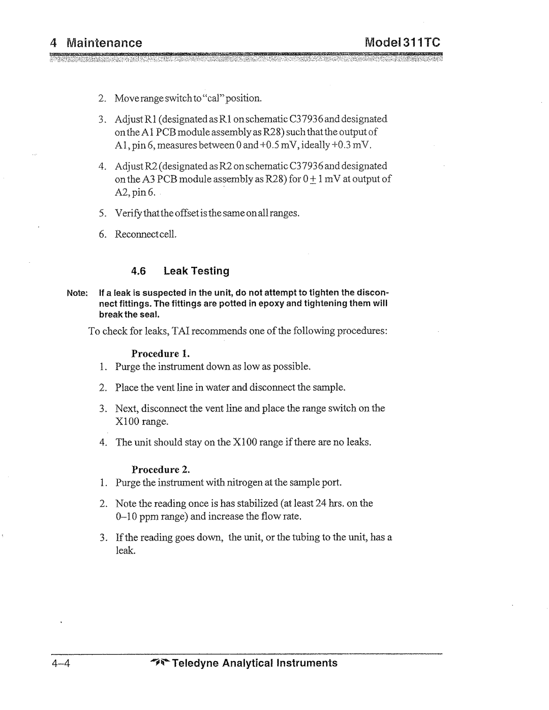 Teledyne 311tc manual 