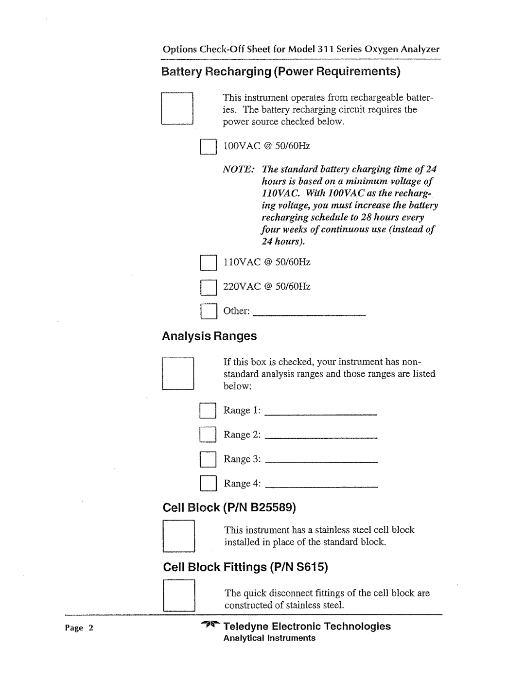 Teledyne 311tc manual 