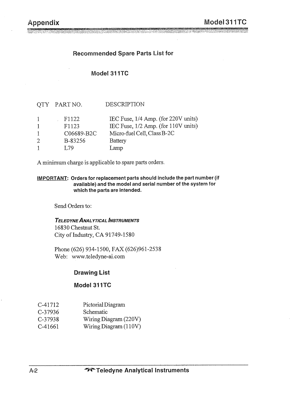 Teledyne 311tc manual 