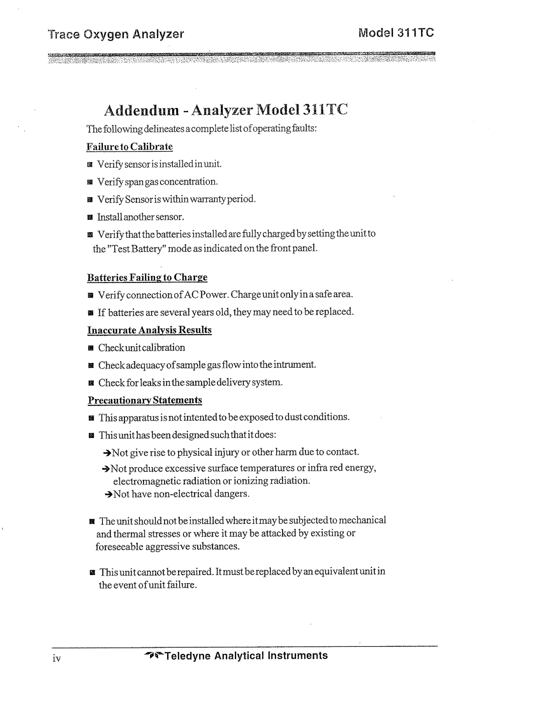 Teledyne 311tc manual 