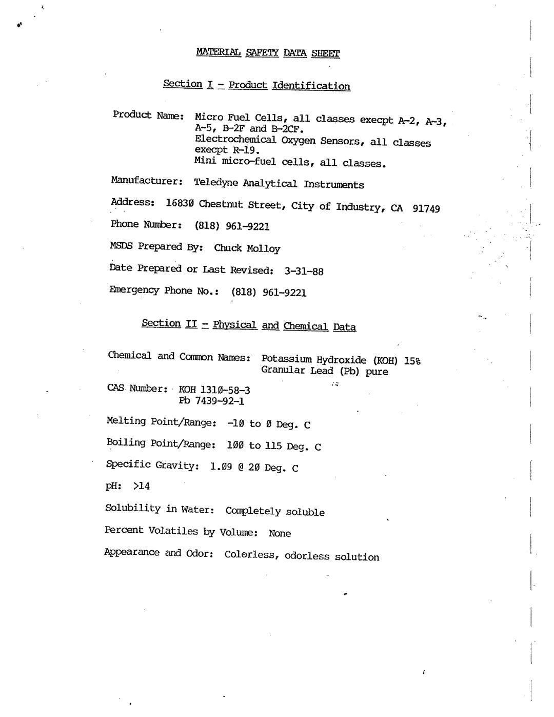 Teledyne 315 manual 