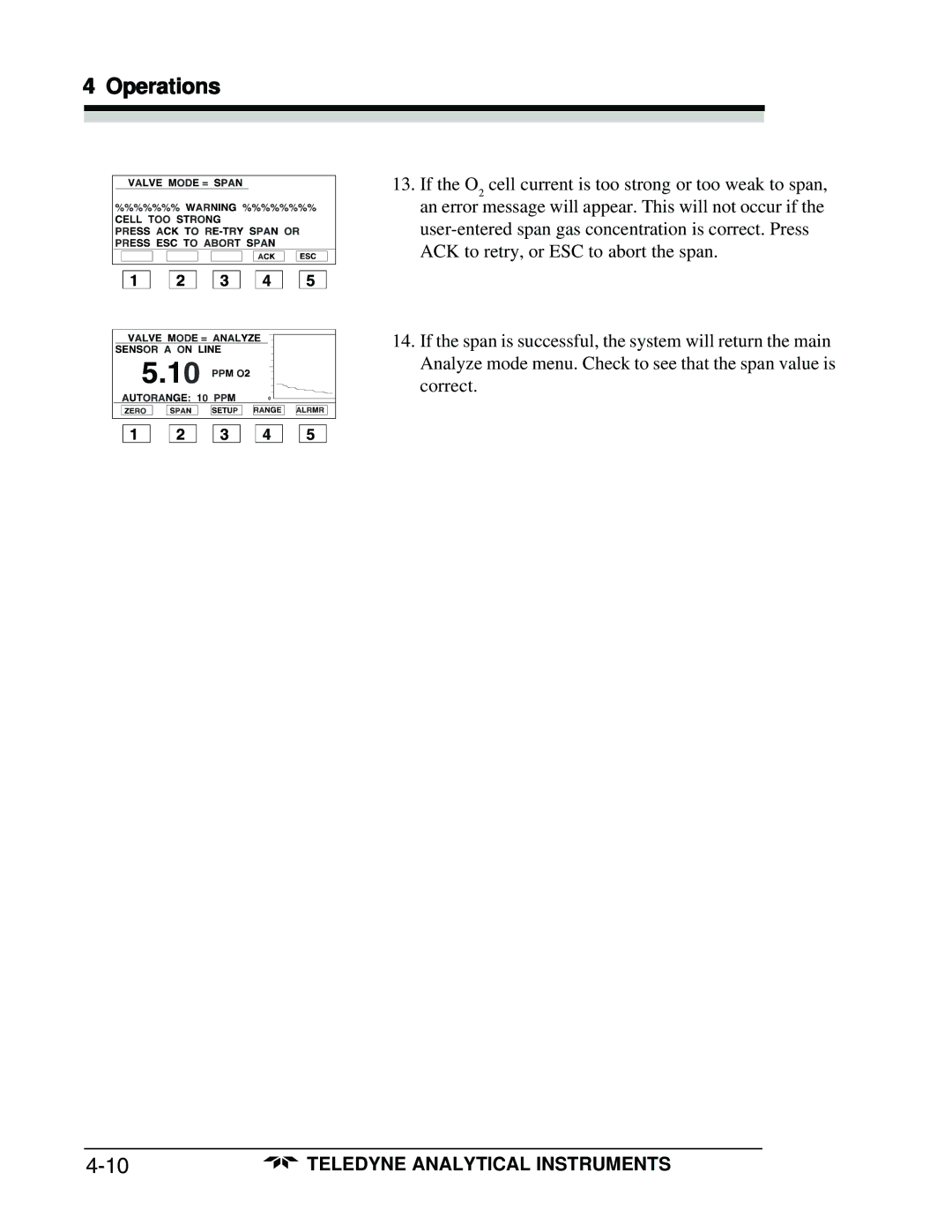 Teledyne 3160 manual Operations 