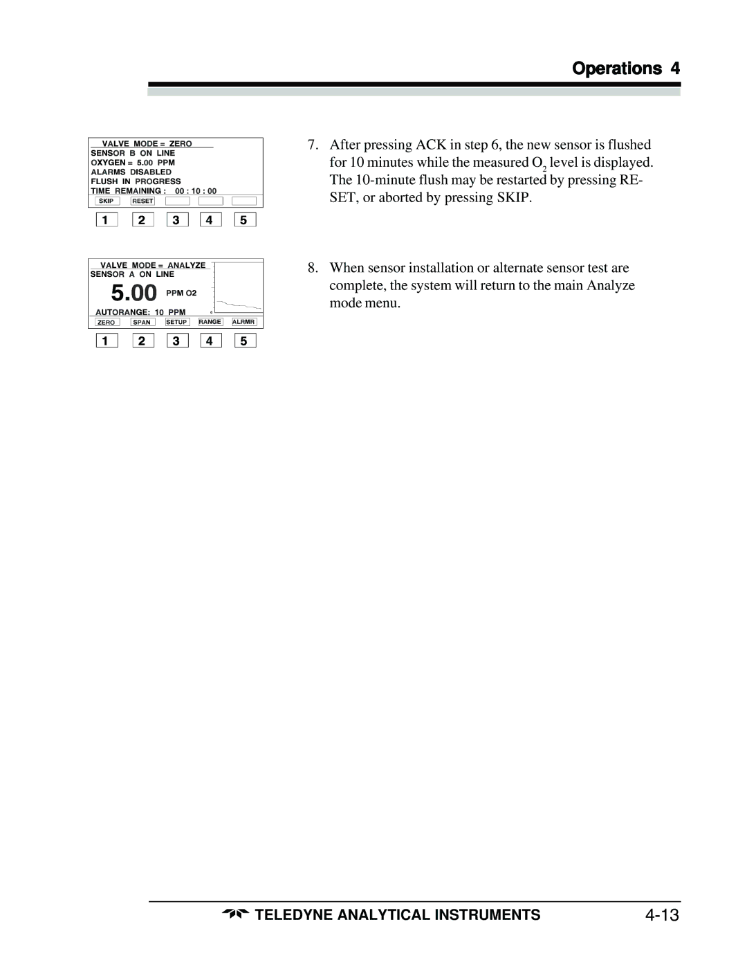 Teledyne 3160 manual Operations 