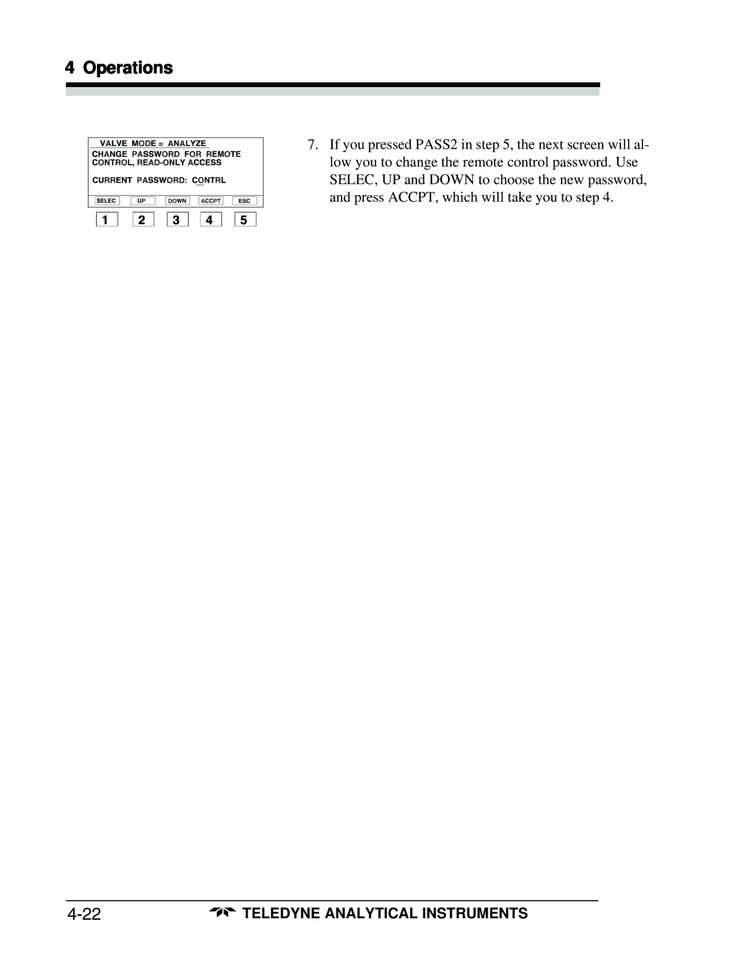 Teledyne 3160 manual Operations 