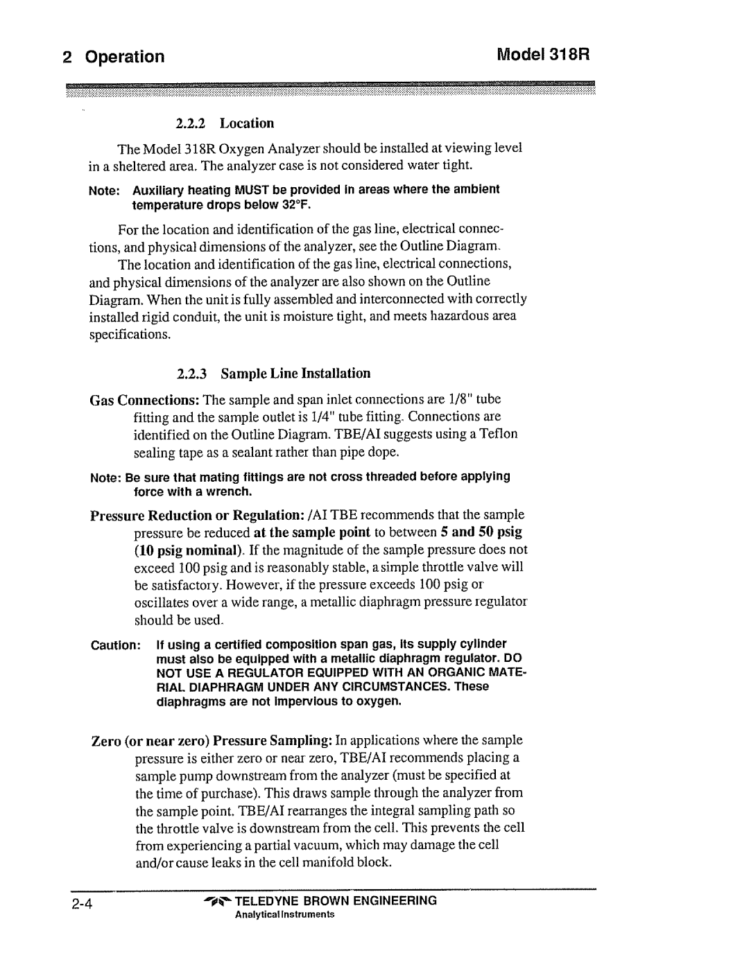 Teledyne 318R manual 