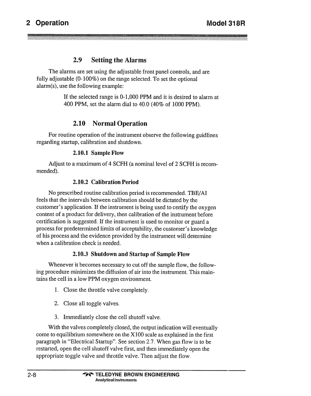 Teledyne 318R manual 