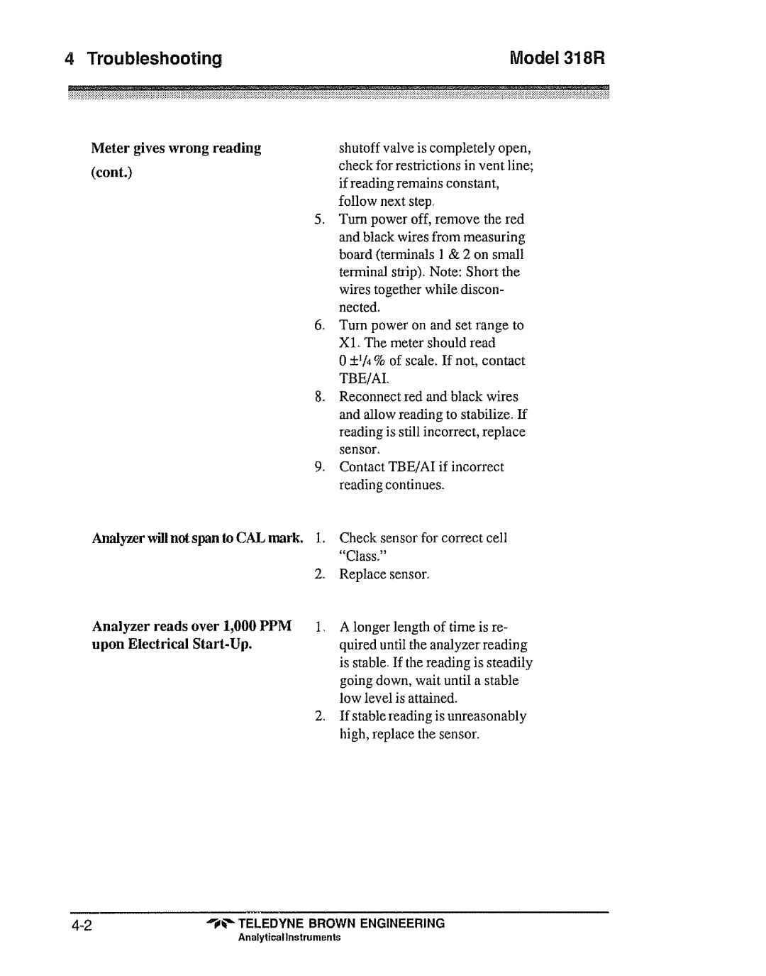 Teledyne 318R manual 