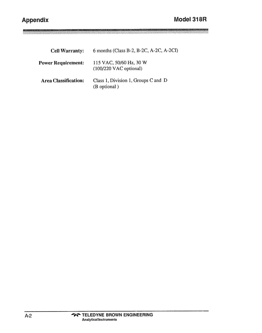 Teledyne 318R manual 