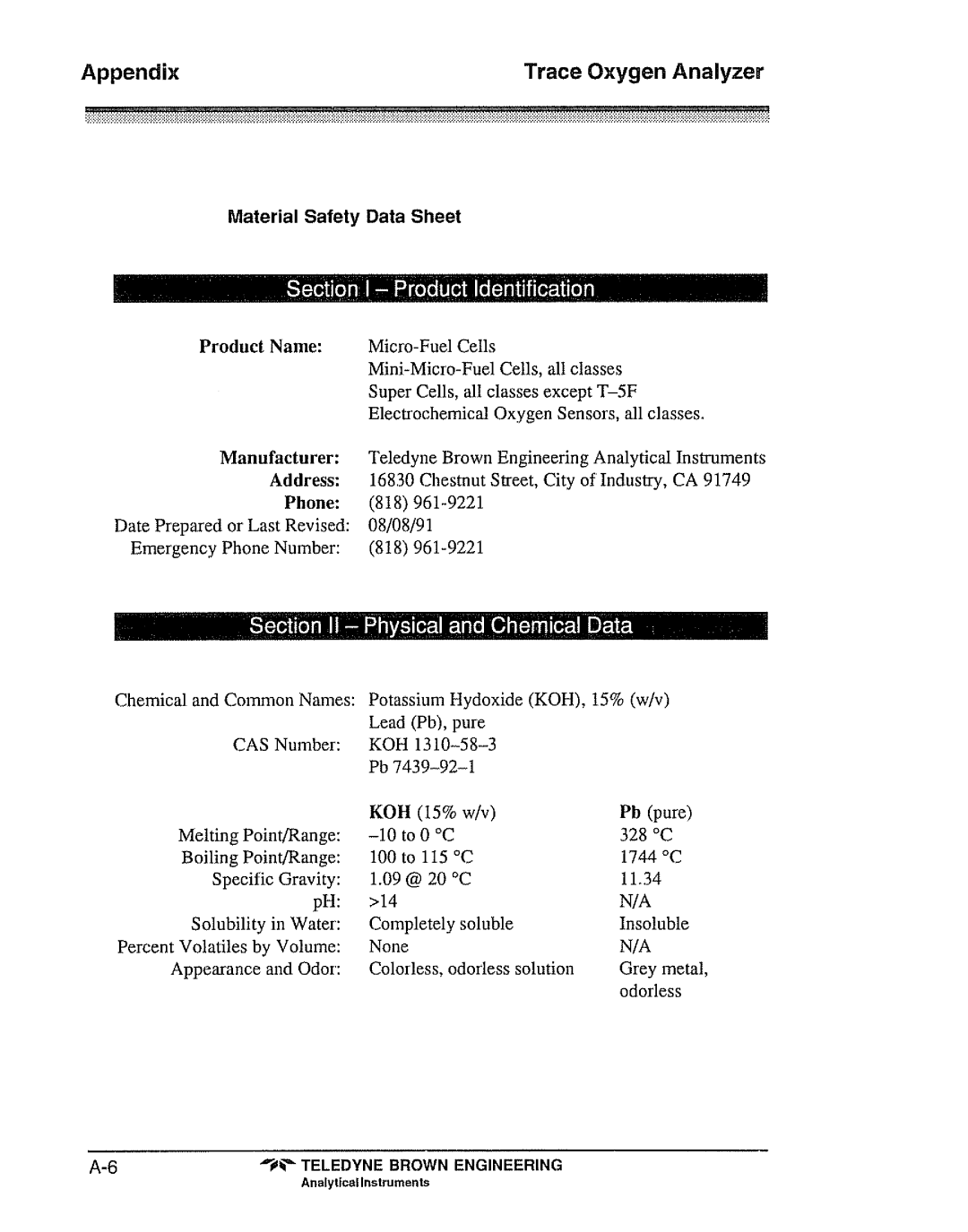 Teledyne 318R manual 