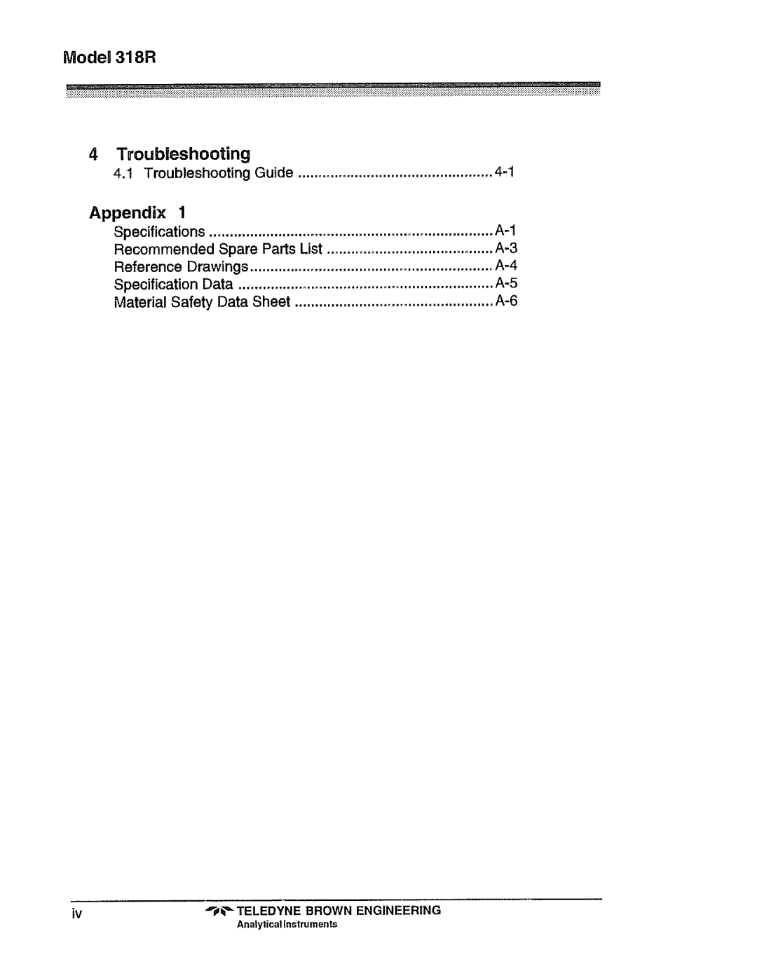 Teledyne 318R manual 