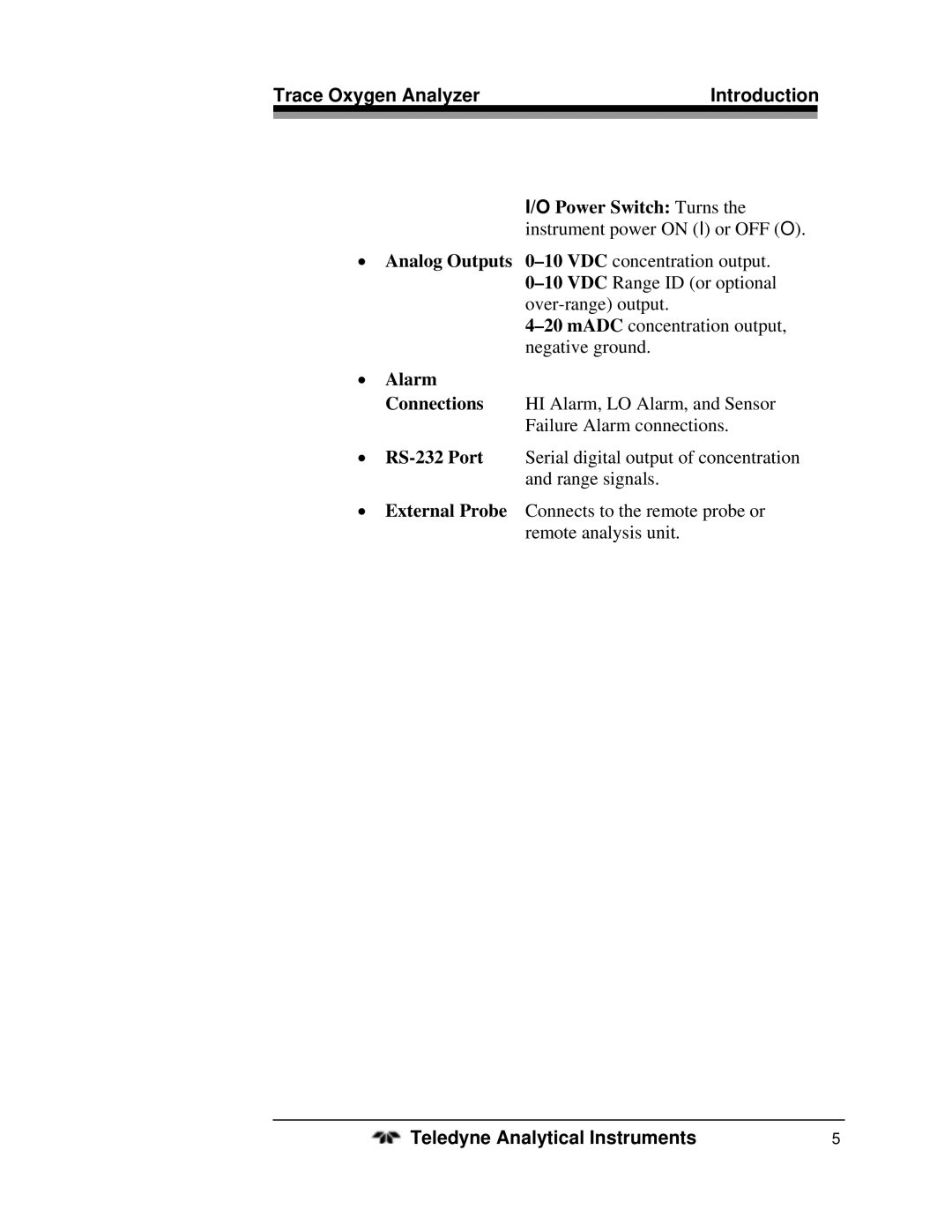 Teledyne 3190Z operating instructions Alarm 