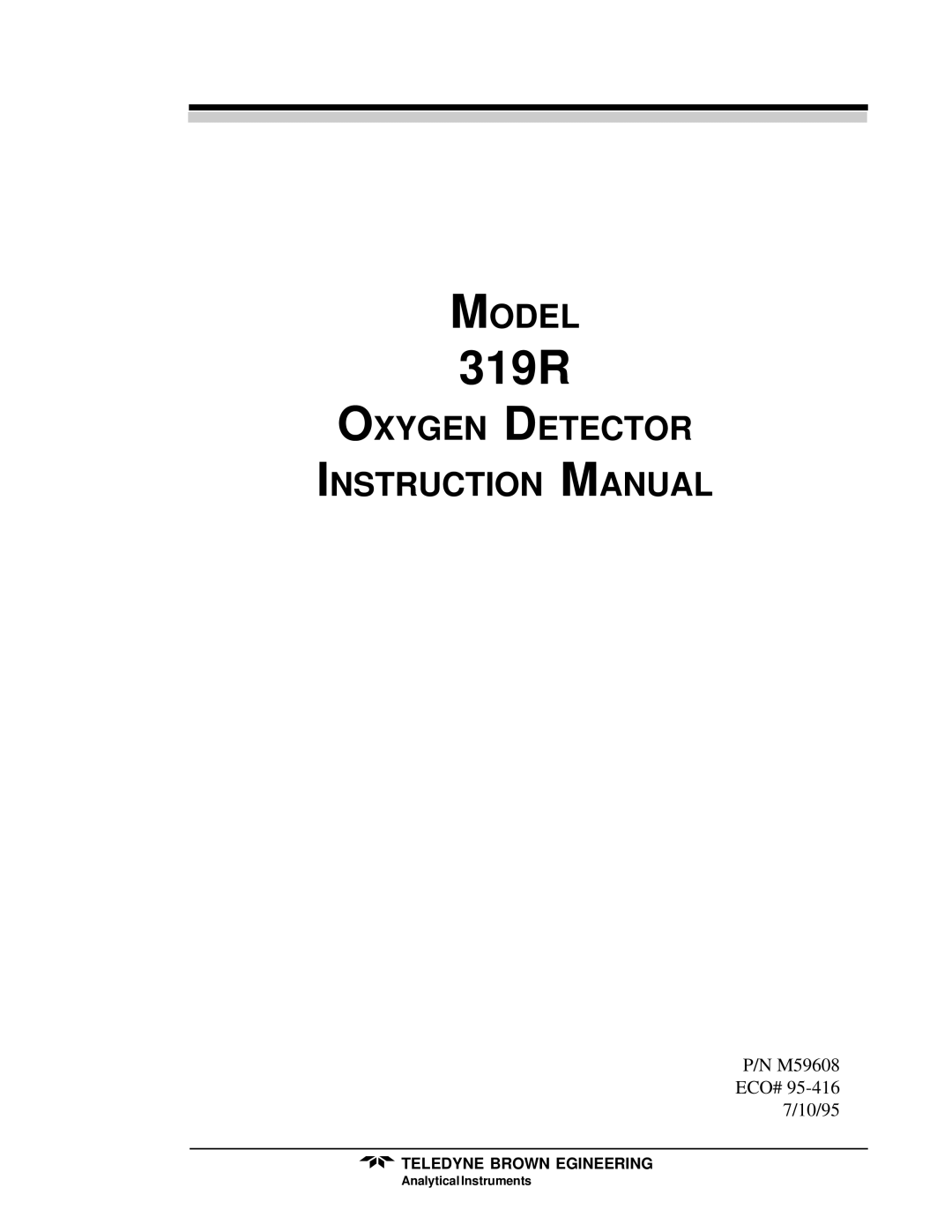 Teledyne 319R instruction manual 