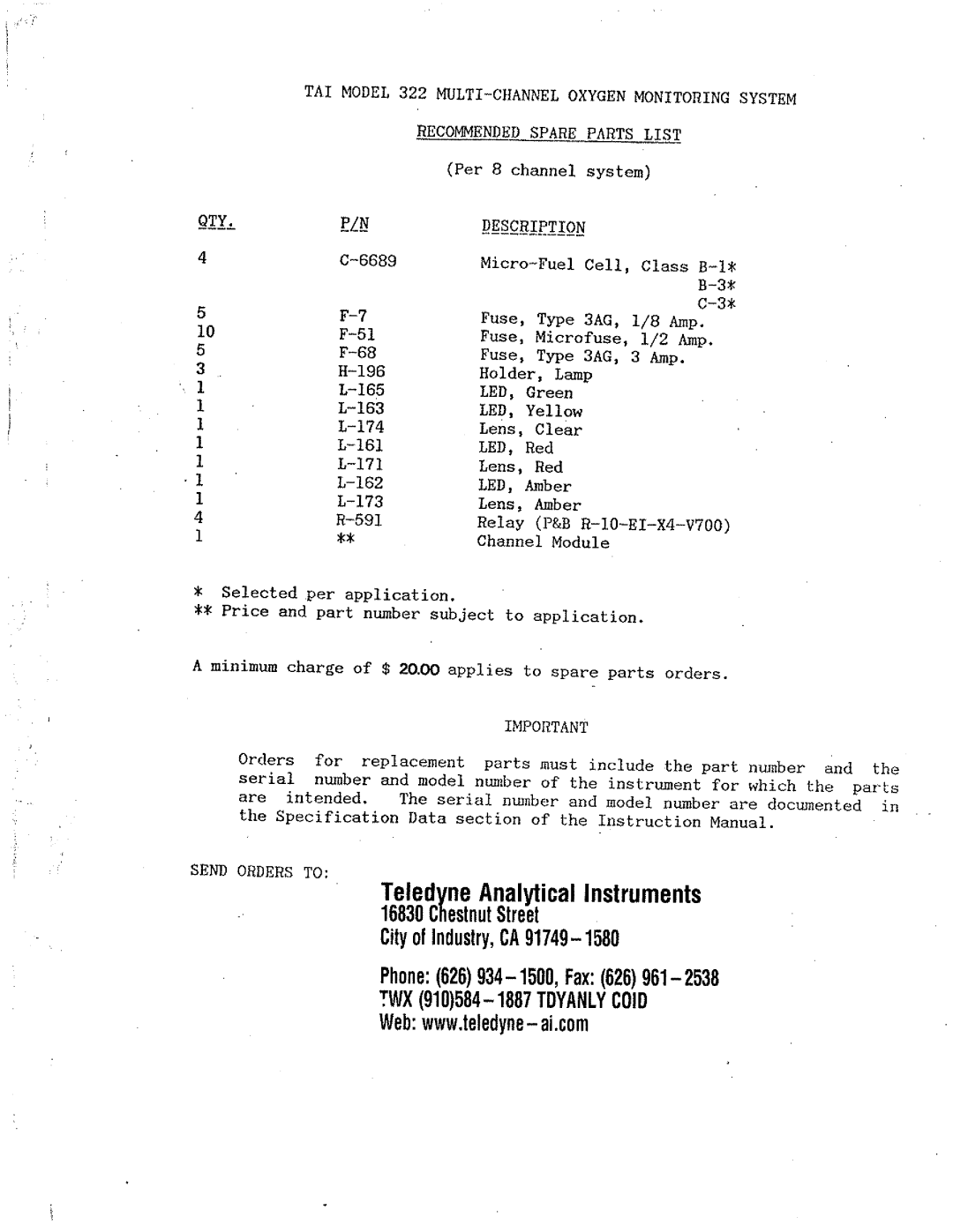 Teledyne 322 manual 