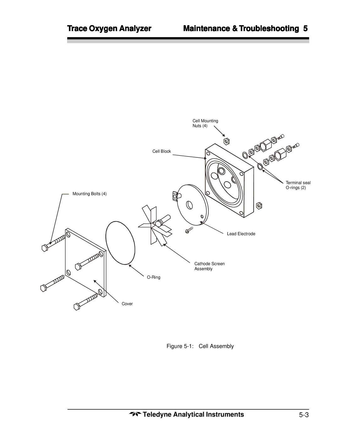 Teledyne 356WA instruction manual Cell Assembly 