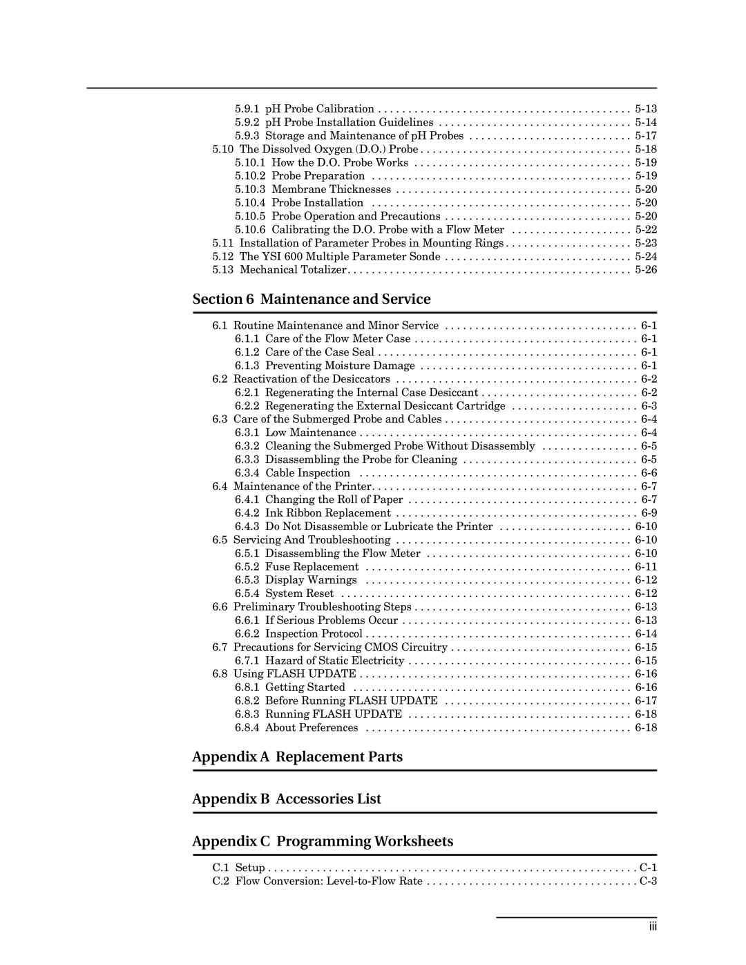 Teledyne 4220 installation and operation guide Maintenance and Service, Iii 