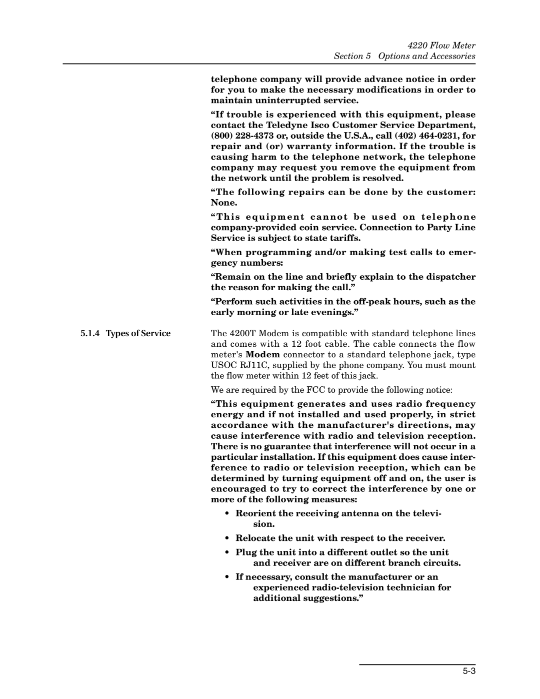 Teledyne 4220 installation and operation guide Flow Meter Options and Accessories 