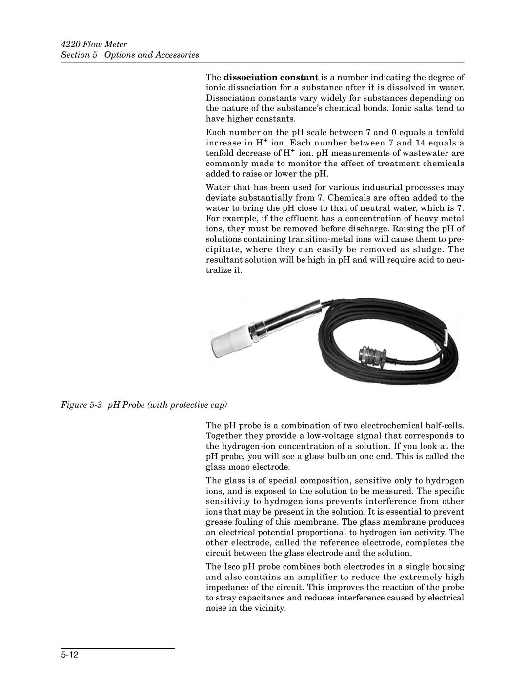 Teledyne 4220 installation and operation guide PH Probe with protective cap 