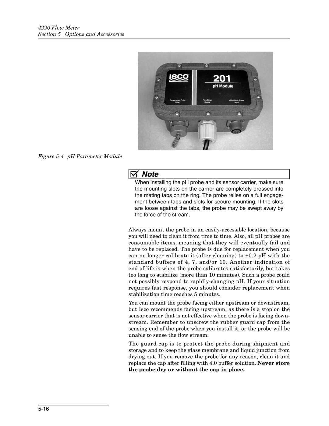 Teledyne 4220 installation and operation guide PH Parameter Module 