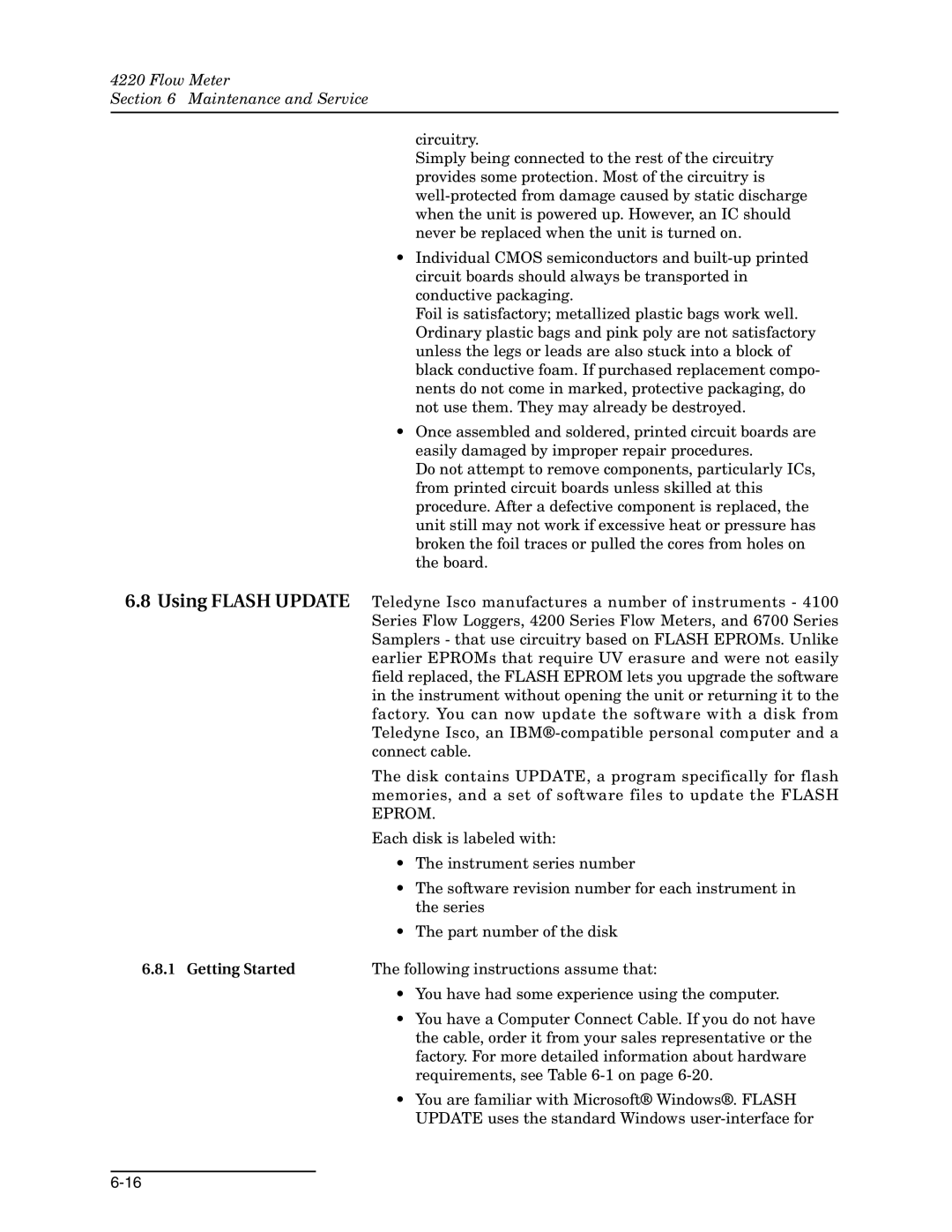 Teledyne 4220 installation and operation guide Getting Started Following instructions assume that 